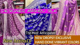 New Drops Exclusive Hand Done Vibrant Colors Pure Mashru Silk Kadhua Sarees [upl. by Nevak19]