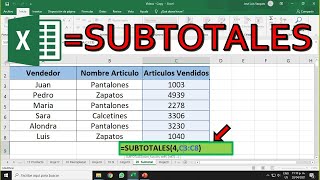 Excel Formula Subtotal  Como usar formula subtotal en Excel [upl. by Arvid]