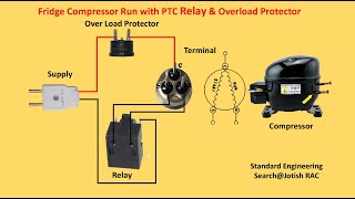 Fridge Compressor Relay Overload Protector Connection  Refrigerator Relay amp Overload Wiring Diagram [upl. by Jovi]