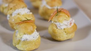 Petits choux apéritifs crème de saumon fumé et daneth [upl. by Adnahsat]