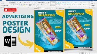 Professional Brand Advertising AD Poster design IN Microsoft Word  How to make a AD Poster design [upl. by Hnib]