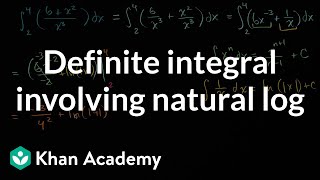 Definite integral involving natural log  AP Calculus AB  Khan Academy [upl. by Odirfliw]