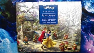 Thomas Kinkade Disney Princess Coloring Book Flip Through [upl. by Seaver877]