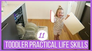 TODDLER PRACTICAL LIFE SKILLS IN A DAY  MONTESSORI AT HOME [upl. by Elocel]