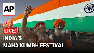 LIVE Hindu devotees attend Maha Kumbh Mela in India [upl. by Cirdnek]