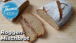 Roggenmischbrot  aromatisches leckeres Brot backen [upl. by Binetta]