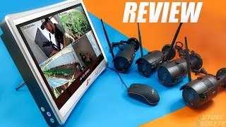 ANRAN 1080P Home Security Camera System Wireless  12inch LCD Monitor Installation Review [upl. by Analad227]