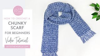 How to Crochet a Scarf  Step by Step for Beginners Slowly  Chunky Scarf Crochet Pattern [upl. by Brett]