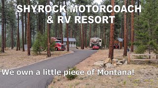 Shyrock Motorcoach amp RV Resort  RV LOTS IN MONTANA  Full Time RV Life [upl. by Annaihs]