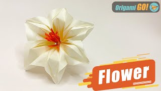 How to Make an Origami Flower  Paper Gardenia Flower Easy Tutorial origami [upl. by Pooh60]