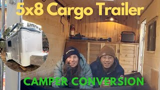 5x8 Cargo Trailer to Camper Conversion TIMELAPSE Start to Finish [upl. by Johnath458]