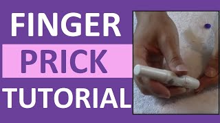 How to Prick Finger Tips with a Lancet Device for Checking a Blood Sugar  Nursing Skills [upl. by Airol]