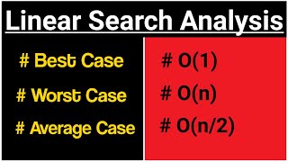 Time Complexity of linear search algorithm  Best case  Worst case  Average case [upl. by Nioe]