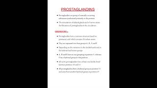 Prostaglandins notes 🗒️BIOCHEMISTRY medicalconcepts28 [upl. by Ynnus]