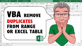 Excel VBA Code to Remove Duplicates from Range or Excel Table [upl. by Alfred10]