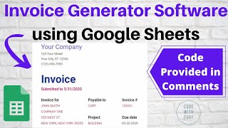 Google Sheets Invoice Generator Using Invoice Template and Google Apps Script [upl. by Ainola557]