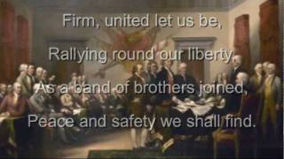 Hail Columbia with Lyrics First American National Anthem  United States of America [upl. by Yeknarf]