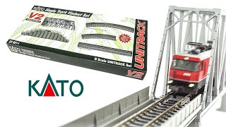 Kato NScale V2 Unitrack Single Track Viaduct Electric Model Tack Set Unboxing amp Review [upl. by Anivla]