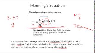 Mannings Equation [upl. by Eeldarb]