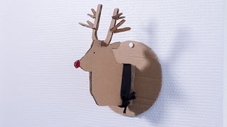 DIY Noël  Tête de cerf en carton [upl. by Meihar668]