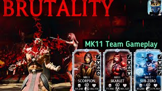 MK11 Scorpion MK11 SKarlet amp MK11 Subzero Diamond Team Faction War Gameplay  MK Mobile [upl. by Nivlen]