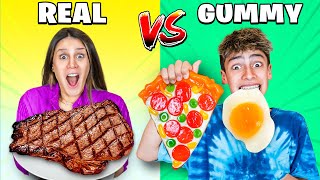 Real vs Gummy food Challenge [upl. by Imhsar]