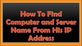 how to find hostname from ip address [upl. by Vetter]