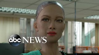 Creators of famous Sophia robot reveal AI robotics for children elderly  Nightline [upl. by Delila]