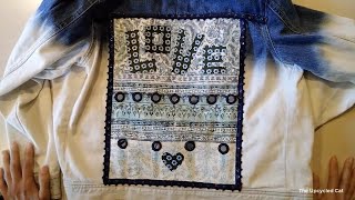 DIY Jean Jacket No Sew  Do It Yourself How to Customize Your Jean Jacket with HeatnBond and glue [upl. by Irita]