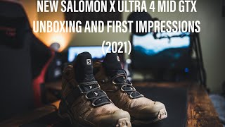 New Salomon X ULTRA 4 Mid GTX 2021 Updated  Unboxing and First Impressions [upl. by Bridwell827]