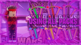 USING ALL PACKS  Roblox Skywars [upl. by Enogitna]