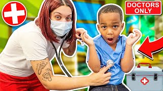 Doctor DJ Hide N seek Sick Day Pretend Play [upl. by Niddala]