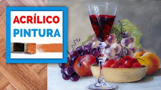 COMO PINTAR BODEGONES DE FRUTAS 🎨 con Pintura Acrílica TUTORIAL de Pintura [upl. by Eigna]