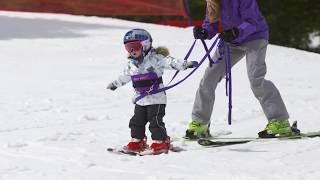 Teaching Your Kids to Ski Using a Harness or Hula Hoop [upl. by Iek]