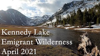 Solo Overnight Backpacking Kennedy Lake Emigrant Wilderness April 2021 Fly Fishing Camping [upl. by Dacy]