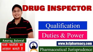 Drug Inspector  Qualification Power amp Duties  How to became a DI  Jurispridence GPAT Pharmacist [upl. by Willi]