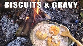 Bushcraft Breakfast  Biscuits amp Gravy [upl. by Weksler]