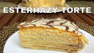 Amazing Hungarian Esterhazy torte cake with meringue and Custardbutter cream [upl. by Buchalter469]