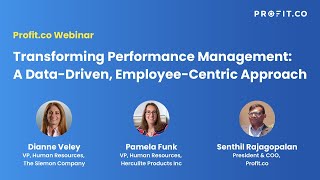 Profitco Webinar Transforming Performance Management A DataDriven EmployeeCentric Approach [upl. by Alliehs]