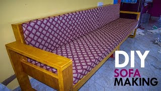 DIY Long Sofa Making with Plywood  Furniture Woodworking [upl. by Isabelle293]