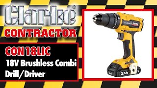 Clarke CON18LIC 18V Brushless Combi DrillDriver amp Hammer Drill with 2 x 2Ah Batteries  6479531 [upl. by Phillane938]