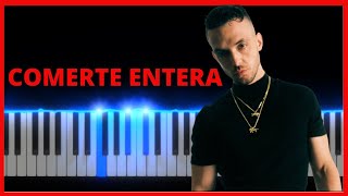 C Tangana Toquinho  Comerte Entera  Piano Tutorial l Midi [upl. by Ynattir]