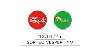 Sorteo Vespertino de Quiniela y Tómbola  13012025 [upl. by Shing]