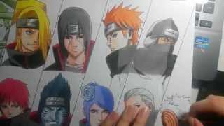 Speed Drawing  Akatsuki Naruto [upl. by Helyn671]