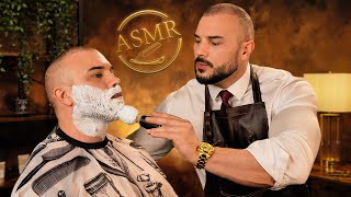 Gentlemans Barbershop ASMR 💈 Haircut and Massage for Sleep  Male Personal Attention  Safe Space [upl. by Nelo]