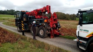 Winching loaded fuel tanker out ditch with foden 6x6 wrecker [upl. by Olraced]