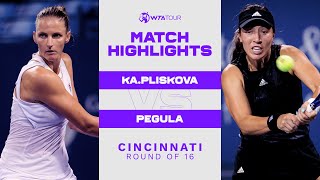 Karolina Pliskova vs Jessica Pegula  2021 Cincinnati Round of 16  WTA Match Highlights [upl. by Weikert]