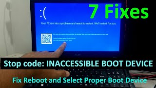 How to Fix Stop code Inaccessible Boot Device Windows 10 11 [upl. by Willabella]