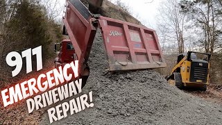 911Emergency gravel driveway repair Orschell Excavating to the rescue [upl. by Dranik]