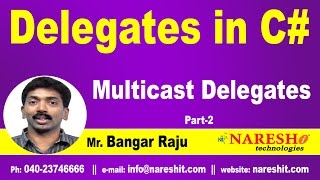 Multicast Delegates  Delegates Part 2  CNET Tutorial  Mr Bangar Raju [upl. by Enenej218]